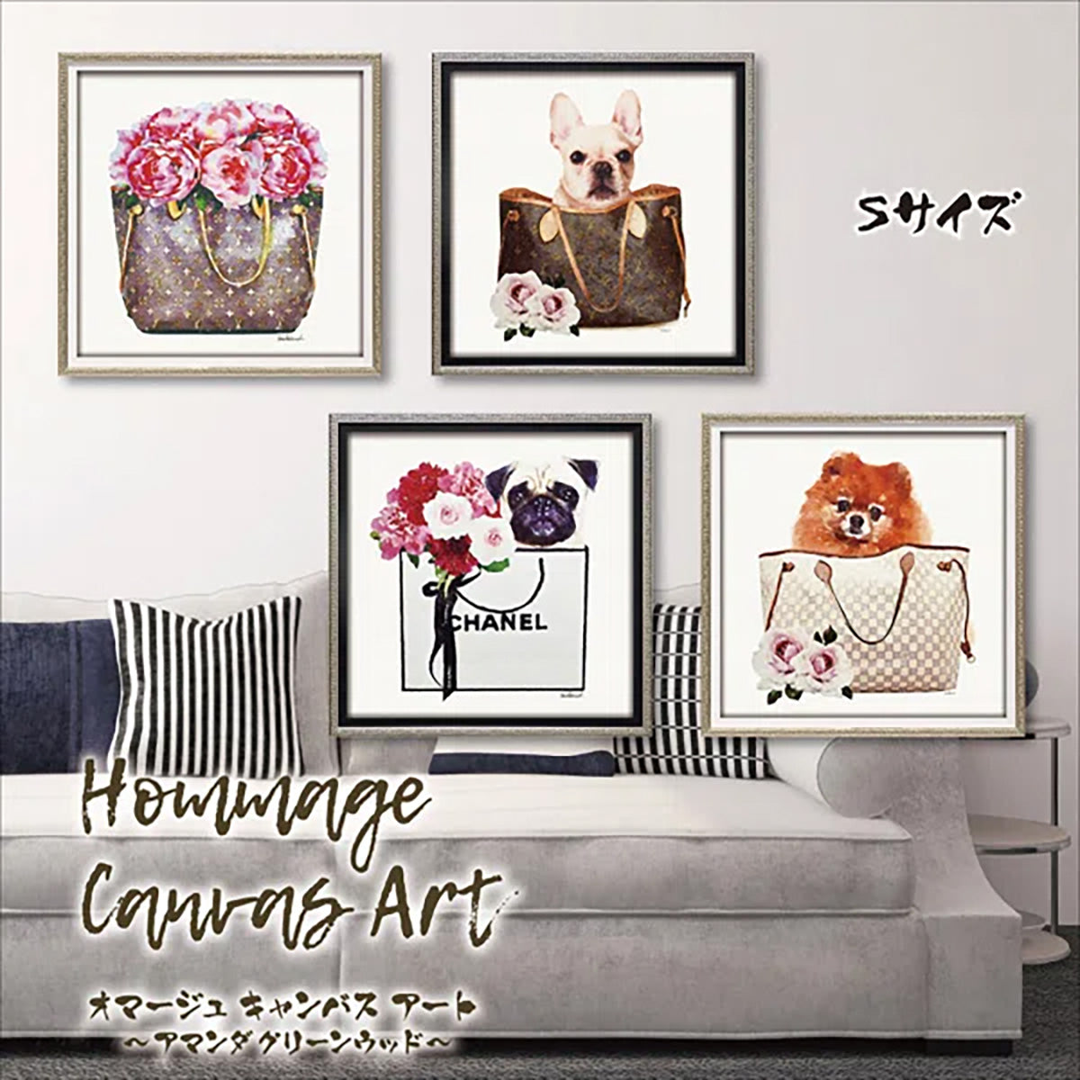 大人きれいなアート額絵/ ピンクピオニーバック (スクエアS) セレブリティインテリア
