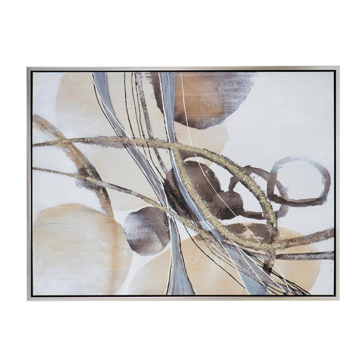 モダンアート額/パネルアート 120×90 ゴールドラメのラインがアクセント