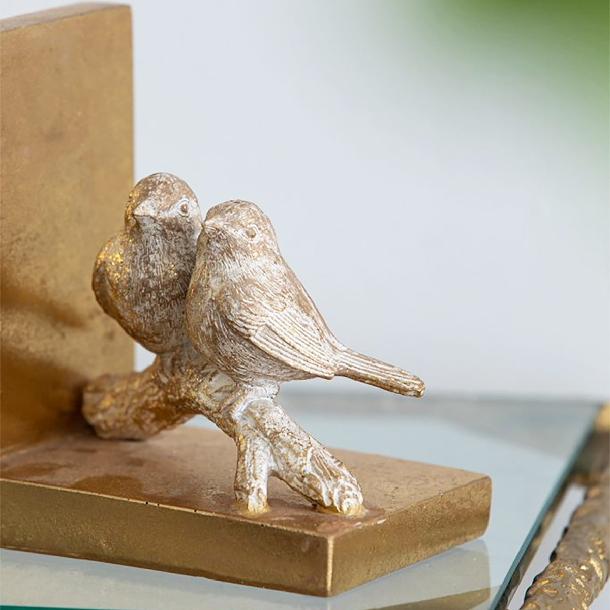 おしゃれなディスプレイに/小鳥のブックエンド ゴールド(クラシックモダン )
