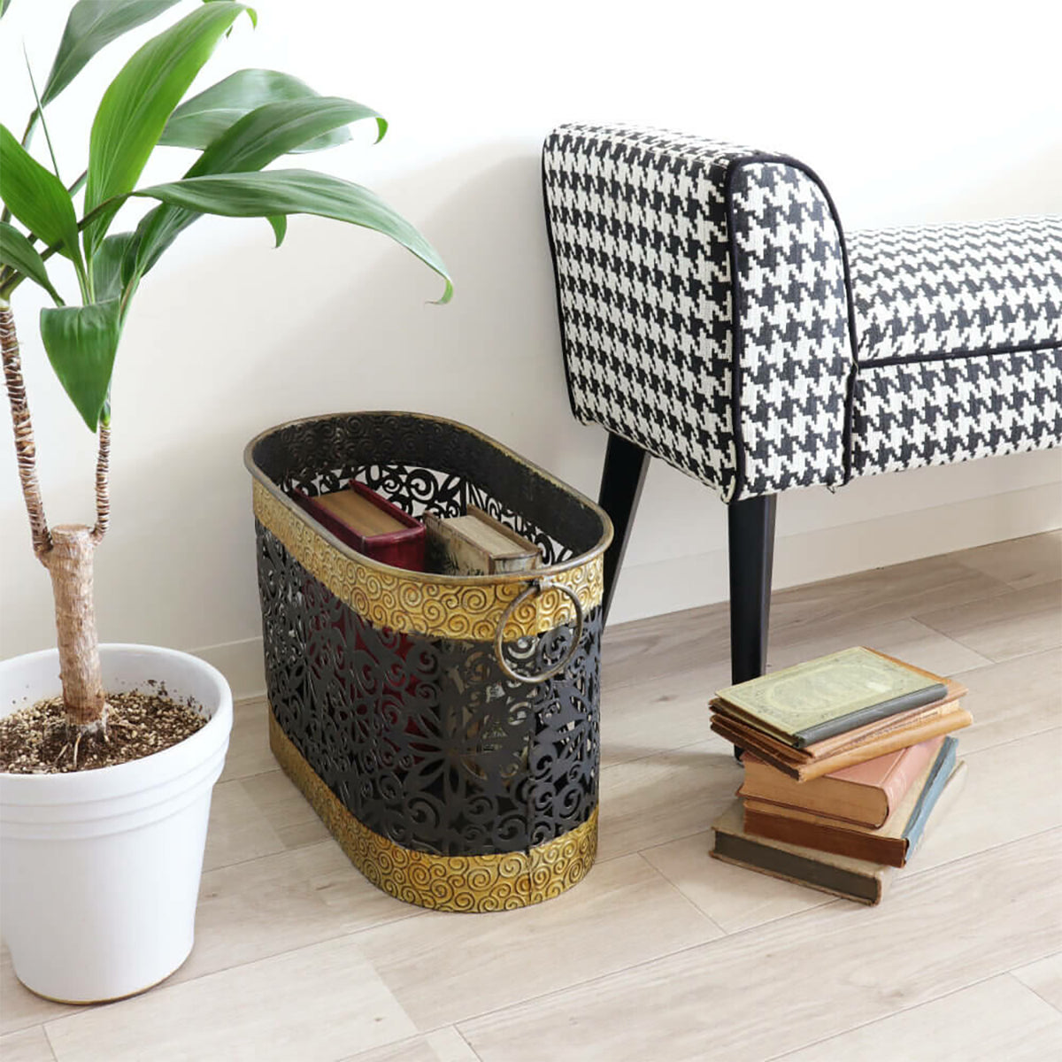 マガジンラック(スリッパ入れ) /アイアン・アンティーク風 ダストボックスにも