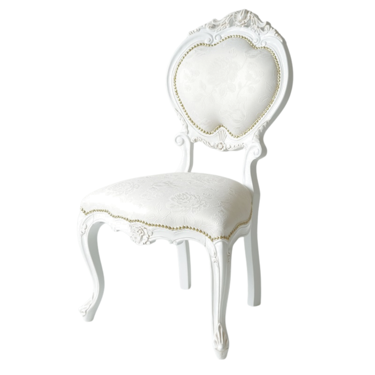 ダイニングチェア　猫脚　クラシカルチェア ダイニングチェア（クラシカル）/ 猫脚・ホワイト×ゴールド チェア