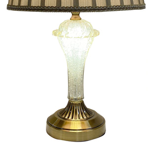 テーブルランプ2灯/クリスタルとプリーツシェードのホテルライクな海外ランプ