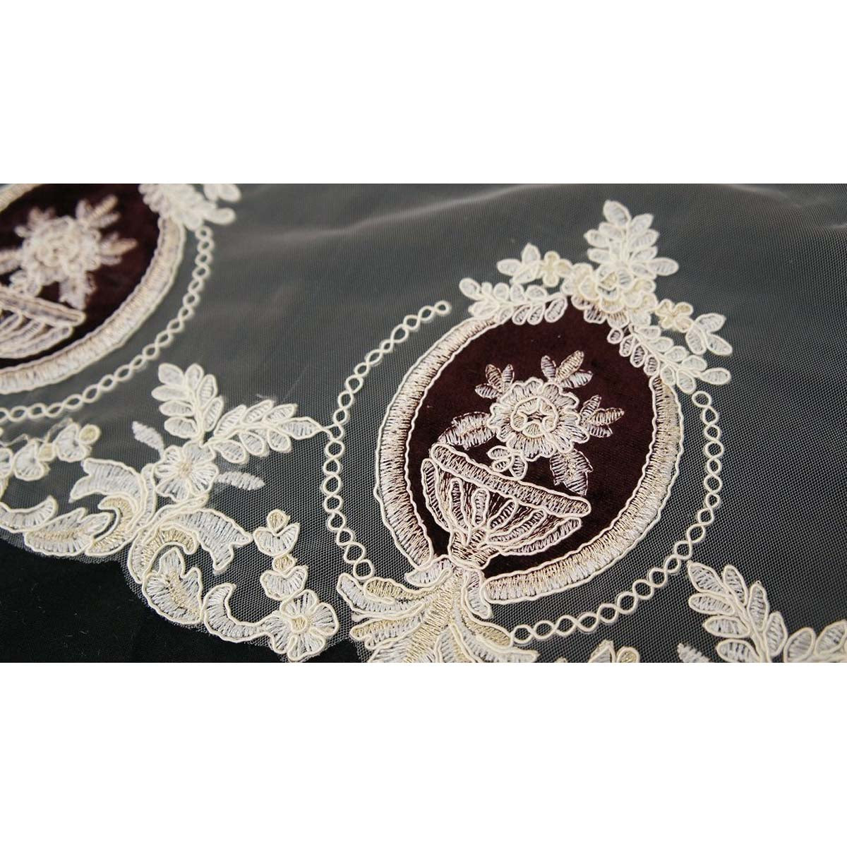 レーステーブルセンター(70x160cm)フレンチデザイン(ボルドー色)