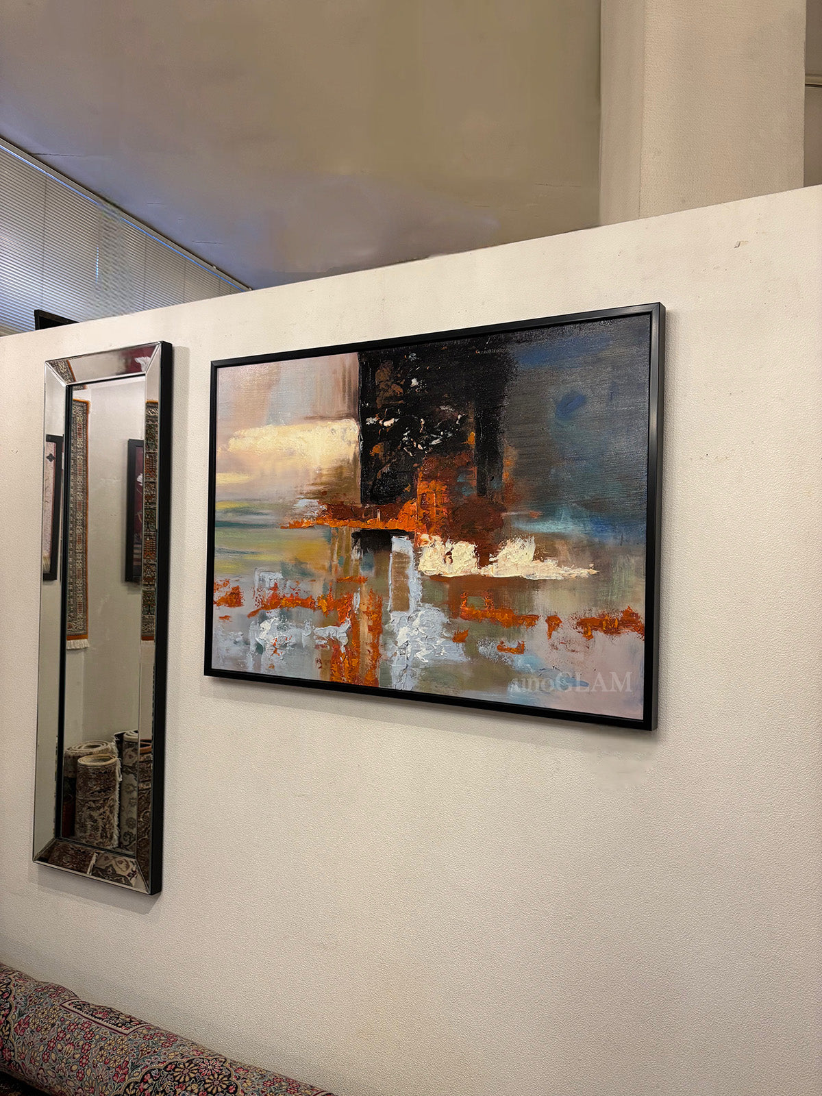 モダンなアート額 (103×73)/おしゃれな抽象画（多色）