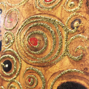 クリムト ザ・キス／ゴールドフレームの縦長アート額絵 （イタリア製）石膏ボード用取付フック1個サービス