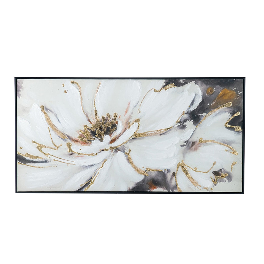 花のアートパネル 62×122cm /モダンでラグジュアリーな大きめの