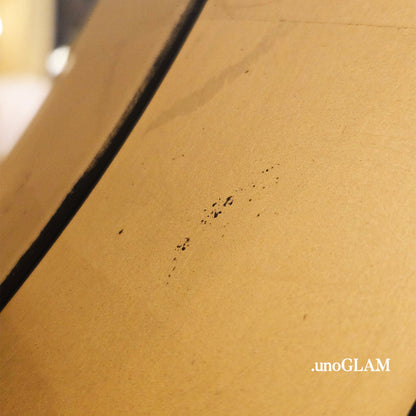 丸ミラー モダン大きめ Φ62.5㎝ /ゴールド＆ブラック 洗面所などに