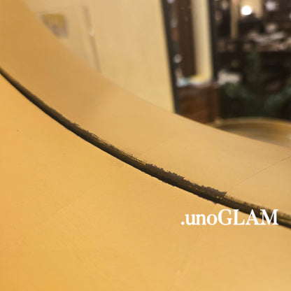 丸ミラー モダン大きめ Φ62.5㎝ /ゴールド＆ブラック 洗面所などに