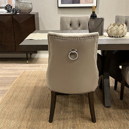 椅子・チェア おしゃれなリビングにぴったり/ 大人のモダンクラシックデザイン 【2脚セット】(ベルベットグレー）