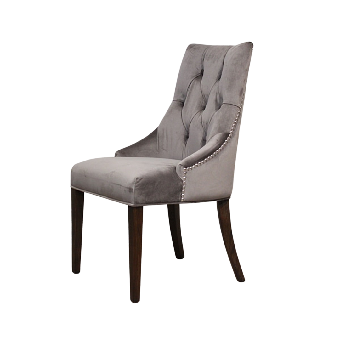 椅子・チェア おしゃれなリビングにぴったり/ 大人のモダンクラシックデザイン 【2脚セット】(ベルベットグレー）