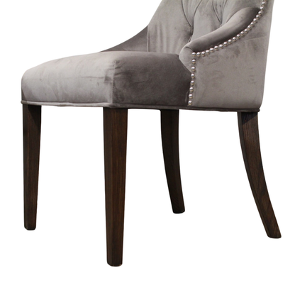 椅子・チェア おしゃれなリビングにぴったり/ 大人のモダンクラシックデザイン 【2脚セット】(ベルベットグレー）