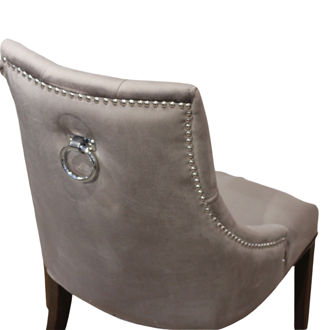 椅子・チェア おしゃれなリビングにぴったり/ 大人のモダンクラシックデザイン 【2脚セット】(ベルベットグレー）