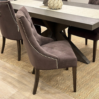 椅子・チェア おしゃれなリビングにぴったり/ 大人のモダンクラシックデザイン 【2脚セット】(ベルベットダークブラウン）