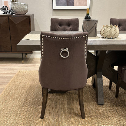 椅子・チェア おしゃれなリビングにぴったり/ 大人のモダンクラシックデザイン 【2脚セット】(ベルベットダークブラウン）