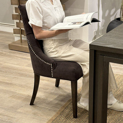 椅子・チェア おしゃれなリビングにぴったり/ 大人のモダンクラシックデザイン 【2脚セット】(ベルベットダークブラウン）