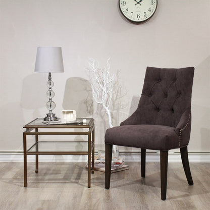 椅子・チェア おしゃれなリビングにぴったり/ 大人のモダンクラシックデザイン 【2脚セット】(ベルベットダークブラウン）