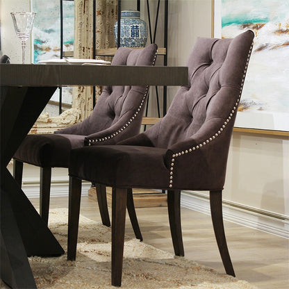 椅子・チェア おしゃれなリビングにぴったり/ 大人のモダンクラシックデザイン 【2脚セット】(ベルベットダークブラウン）