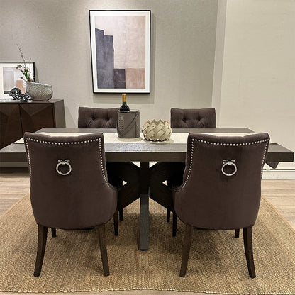 椅子・チェア おしゃれなリビングにぴったり/ 大人のモダンクラシックデザイン 【2脚セット】(ベルベットダークブラウン）