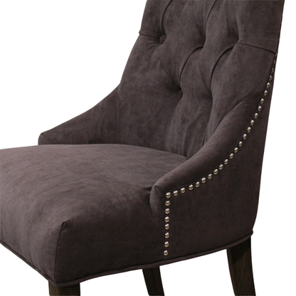 椅子・チェア おしゃれなリビングにぴったり/ 大人のモダンクラシックデザイン 【2脚セット】(ベルベットダークブラウン）