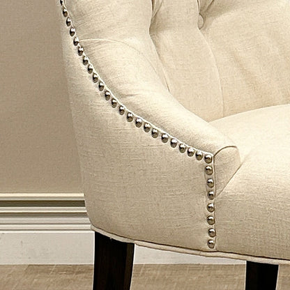 椅子・チェア おしゃれなリビングにぴったり/ 大人のモダンクラシックデザイン 【2脚セット】(アイボリー）