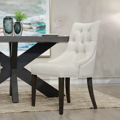 椅子・チェア おしゃれなリビングにぴったり/ 大人のモダンクラシックデザイン 【2脚セット】(アイボリー）