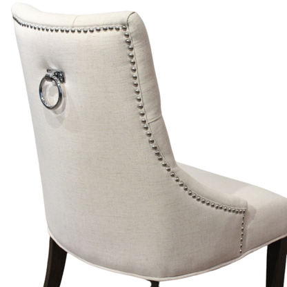 椅子・チェア おしゃれなリビングにぴったり/ 大人のモダンクラシックデザイン 【2脚セット】(アイボリー）