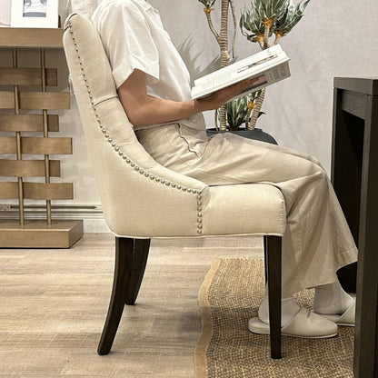 椅子・チェア おしゃれなリビングにぴったり/ 大人のモダンクラシックデザイン 【2脚セット】(アイボリー）