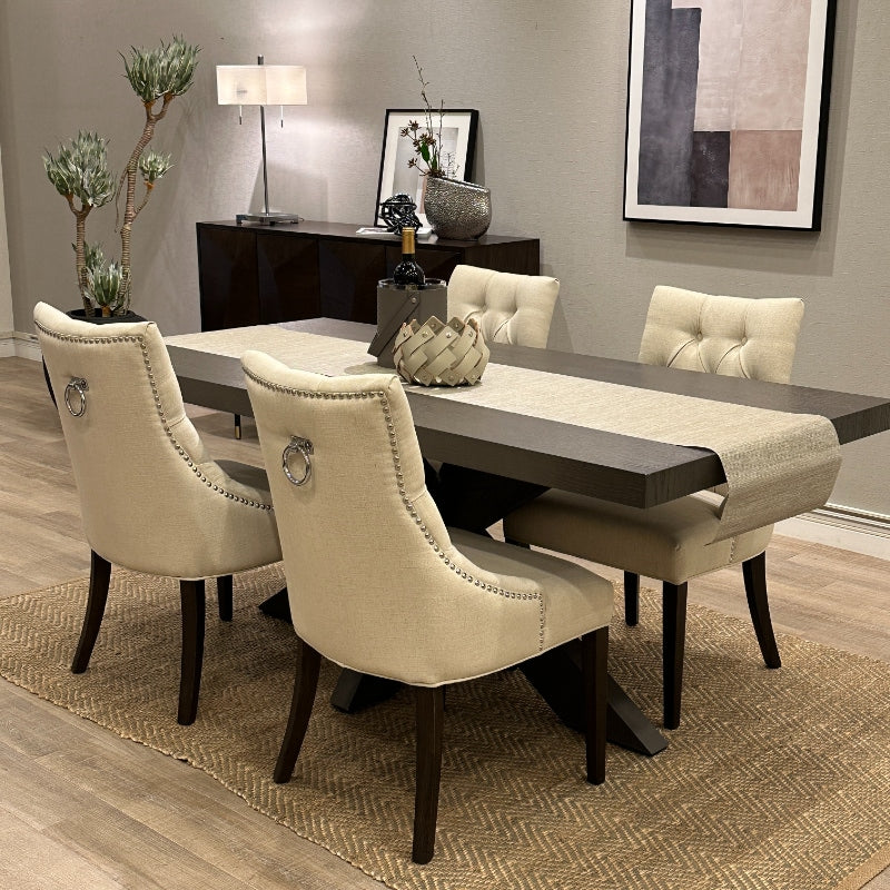 椅子・チェア おしゃれなリビングにぴったり/ 大人のモダンクラシックデザイン 【2脚セット】(アイボリー）