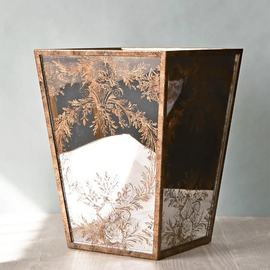 アンティーク調のダストボックス（ミラー）/フラワーベースやマルチボックスとしても