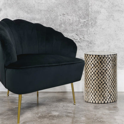 スツール / サイドテーブルや花台にも ブラックのおしゃれなシェルスツール