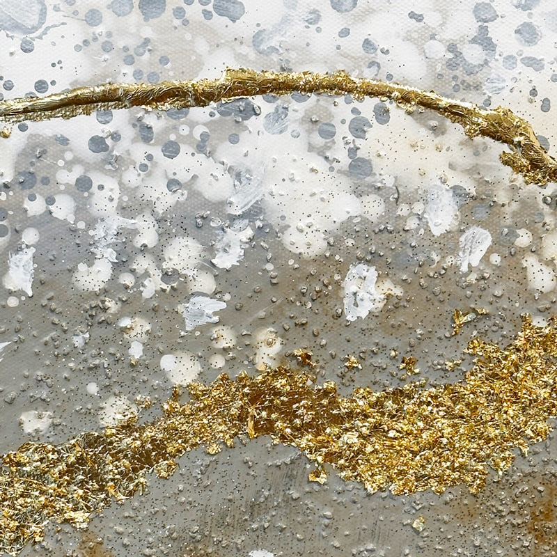 おしゃれな抽象画 和モダンアートパネル/ゴールド×モノトーン（ 150×99.5cm）