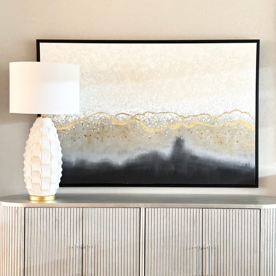 おしゃれな抽象画 和モダンアートパネル/ゴールド×モノトーン（ 150×99.5cm）