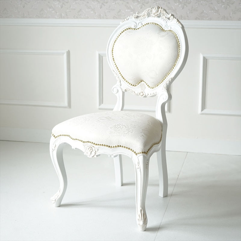 ダイニングチェア　猫脚　クラシカルチェア 猫脚 ダイニングチェア ブリリアン クラシック調 白系 完成品