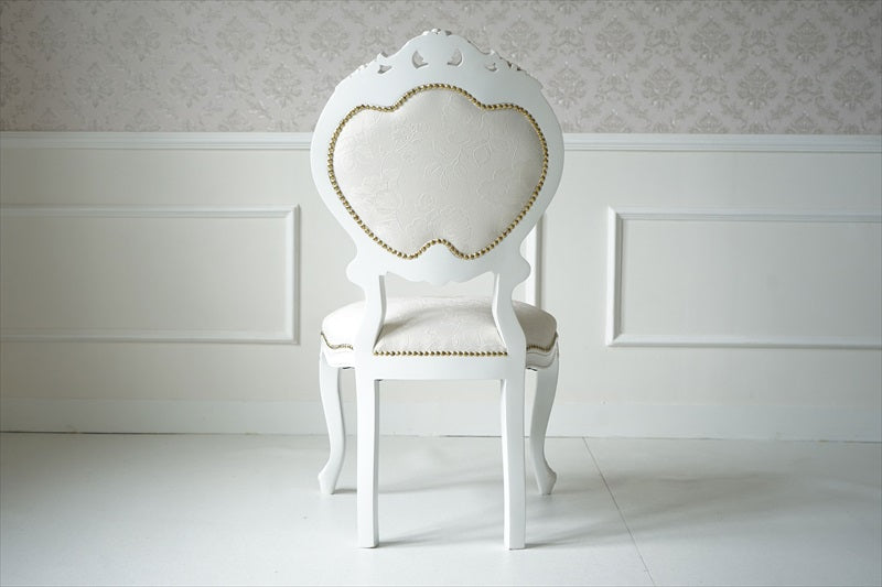 ダイニングチェア（クラシカル）/ 猫脚・ホワイト×ゴールド チェア【送料無料】