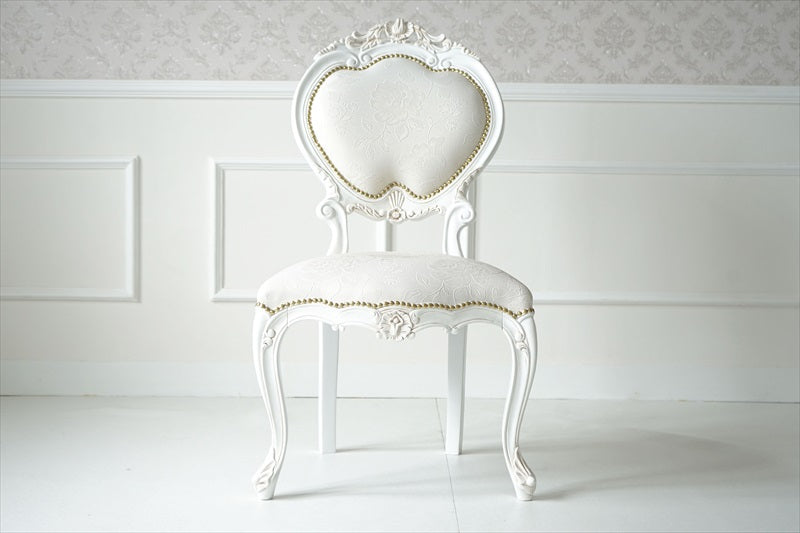 ダイニングチェア（クラシカル）/ 猫脚・ホワイト×ゴールド チェア【送料無料】