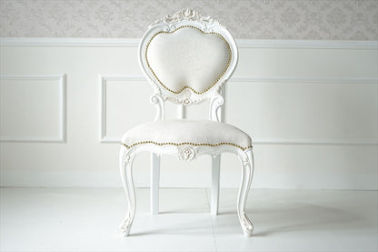 ダイニングチェア（クラシカル）/ 猫脚・ホワイト×ゴールド チェア【送料無料】