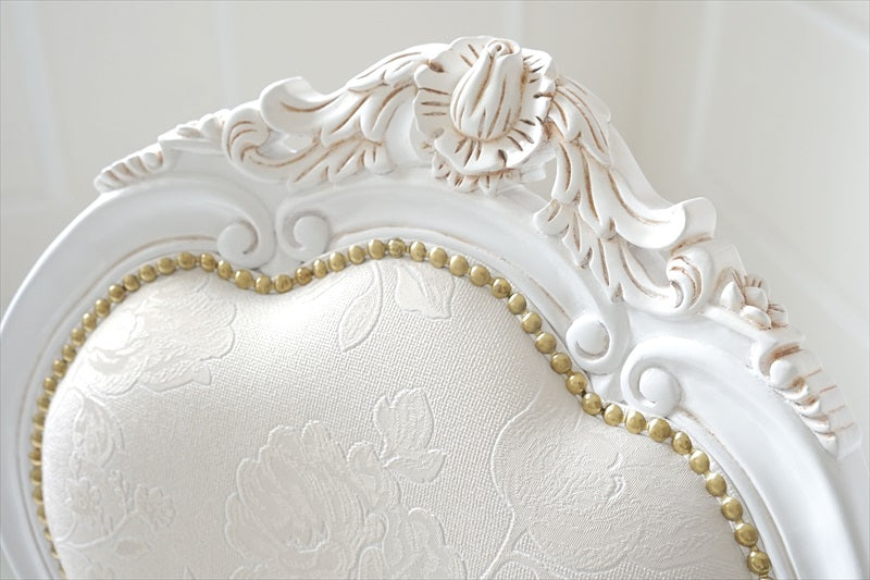 ダイニングチェア（クラシカル）/ 猫脚・ホワイト×ゴールド チェア【送料無料】