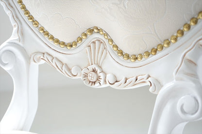 ダイニングチェア（クラシカル）/ 猫脚・ホワイト×ゴールド チェア【送料無料】