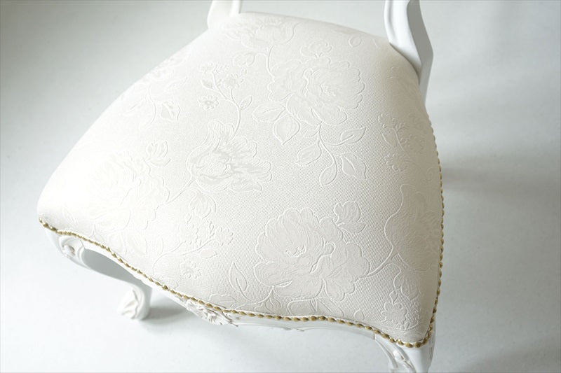 ダイニングチェア（クラシカル）/ 猫脚・ホワイト×ゴールド チェア【送料無料】