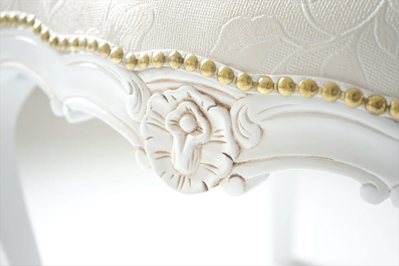 ダイニングチェア（クラシカル）/ 猫脚・ホワイト×ゴールド チェア【送料無料】