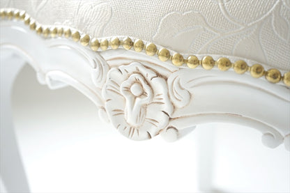 ダイニングチェア（クラシカル）/ 猫脚・ホワイト×ゴールド チェア【送料無料】