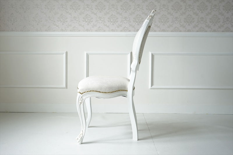 ダイニングチェア　猫脚　クラシカルチェア 猫脚 ダイニングチェア ブリリアン クラシック調 白系 完成品