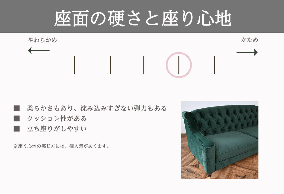 3人掛けソファ ベルベッド張りクラシック/ 緑が映えるホテルライクなラグジュアリーインテリア【送料無料】