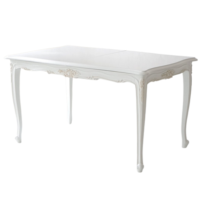 白色 猫脚 伸長式 /ダイニングテーブル/ W135-165 ㎝（伸長式）【送料無料】