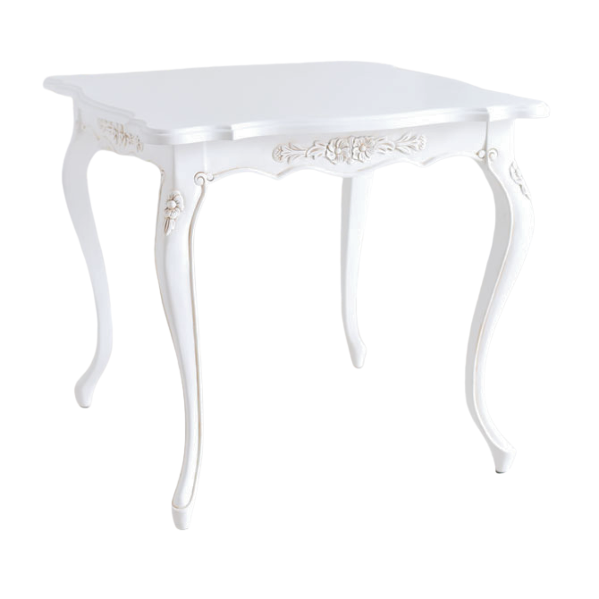 白色 猫脚 /ティーテーブル 80×80cm 姫系インテリア【送料無料】