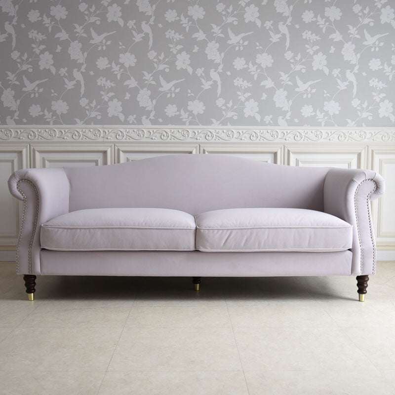 3人掛けソファ W190cm ベルベッド (ライトパープル)  / ホテルライクなソファ【送料無料】