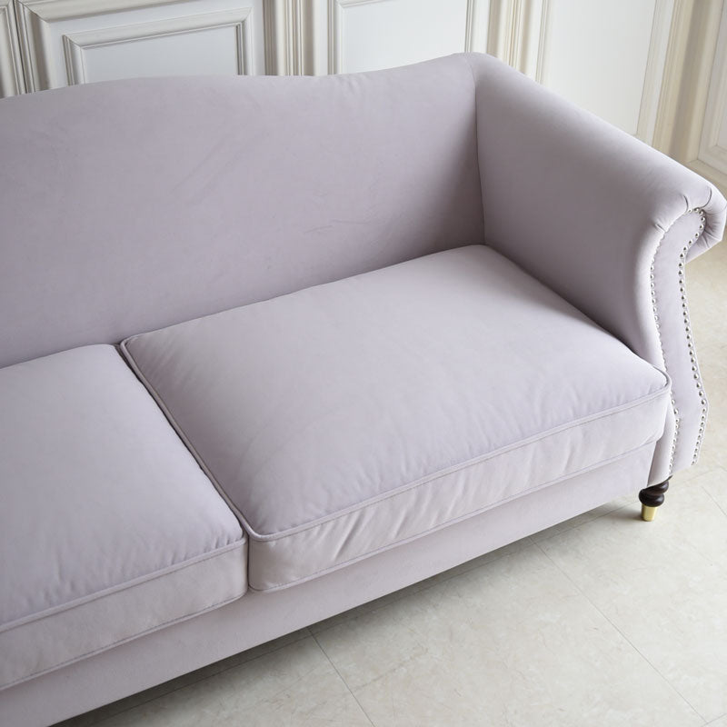 3人掛けソファ W190cm ベルベッド (ライトパープル)  / ホテルライクなソファ【送料無料】