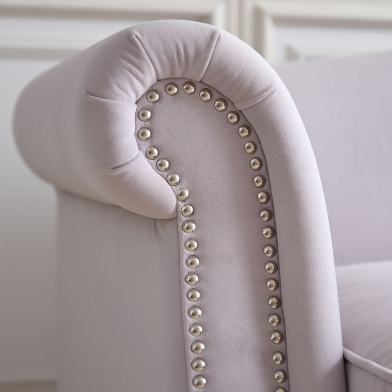 3人掛けソファ W190cm ベルベッド (ライトパープル)  / ホテルライクなソファ【送料無料】