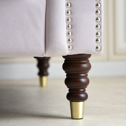 3人掛けソファ W190cm ベルベッド (ライトパープル)  / ホテルライクなソファ【送料無料】