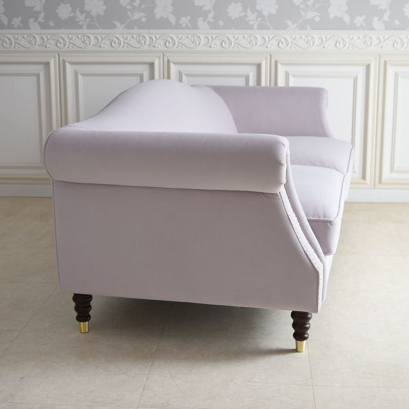 3人掛けソファ W190cm ベルベッド (ライトパープル)  / ホテルライクなソファ【送料無料】